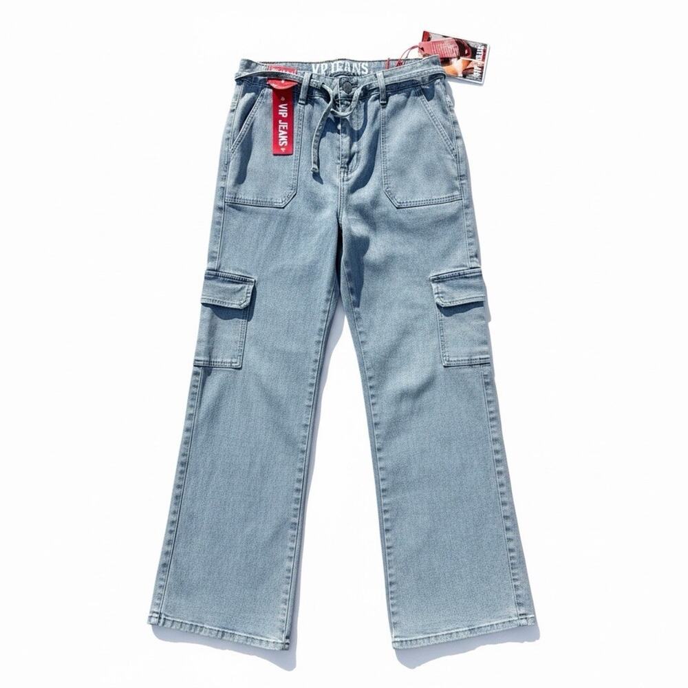 VIP Jeans 13/14 Cargo Pants Low Rise Y2K Wide Leg Utility Stretch Grunge Jeans
